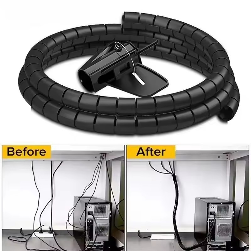 Cable Lock Flexible - 2M/1M Elastyczny spiralny ochraniacz kabli, organizer